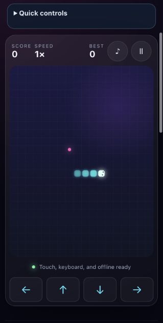 neon-snake — browser screenshot